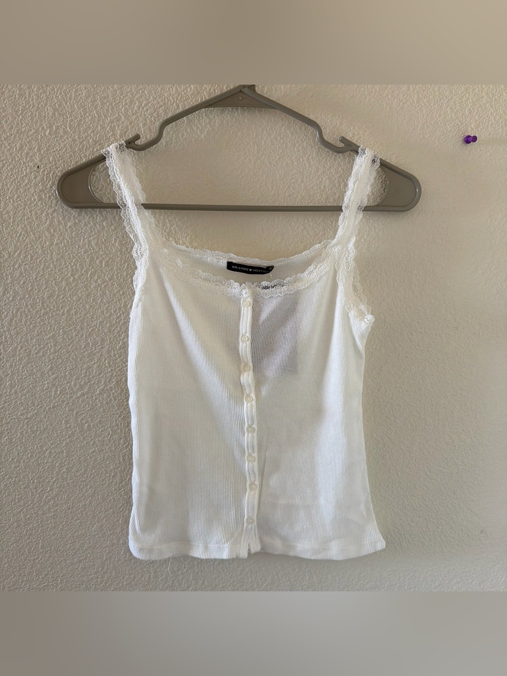 Brandy melville White zelly Button Front Tank Top